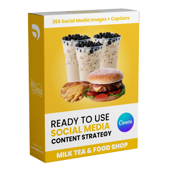 Milk Tea and Food Shop - 365 Days Social Media Posting Content