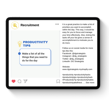Social Media Posts and Templates for Recruitment – DG Strategists